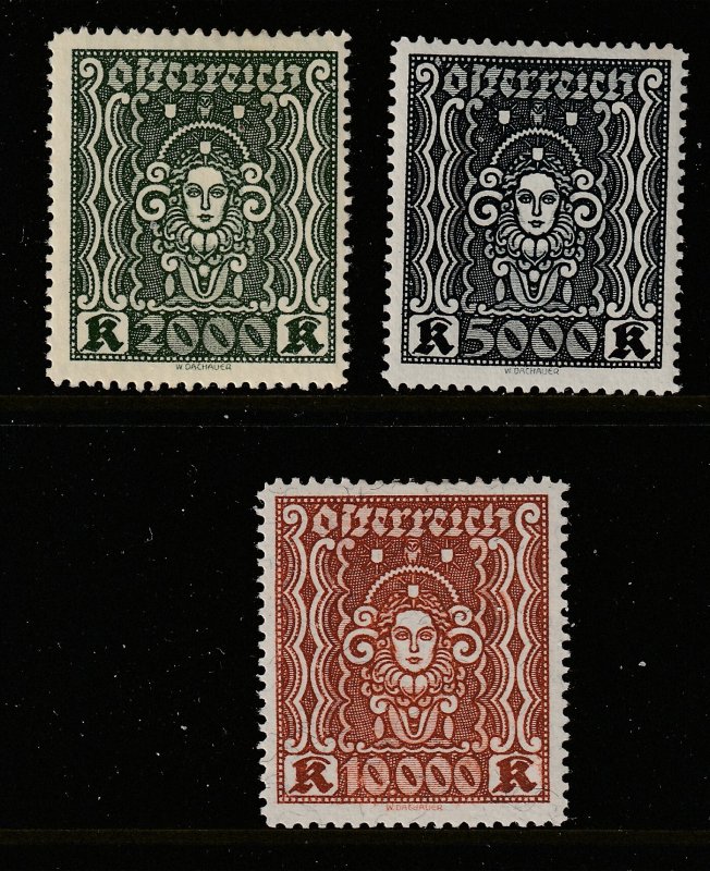 Austria x 3 MH better values from the 1922 deffs set