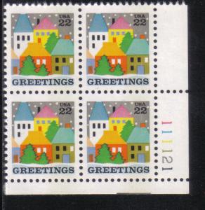 2245 - .22 Christmas Plate Block mnh vf.