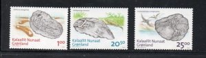 Greenland Sc 521-23 2008 Fossils stamp set mint NH