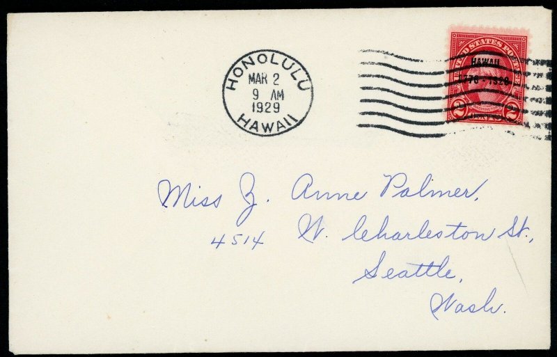 Hawaii Cover  ~  Honolulu 1928 ~  S5032