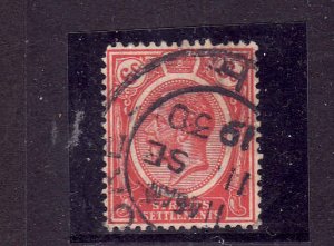 Straits Settlements-Sc #189-used-6c scarlet-KGV-1927-dated 1