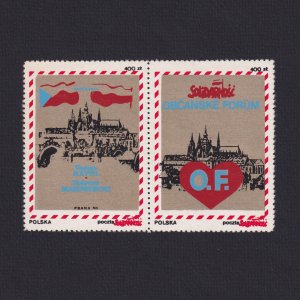 POLAND 1990, Solidarity (Solidarnosc) labels, Civic Forum, Propaganda