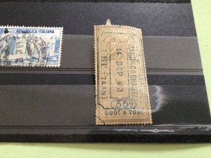 Italy large revenue stamp & other vintage stamp Ref 65650