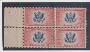 US Scott #CE2 Great Seal Special Delivery Center Line Block of 4 MNH