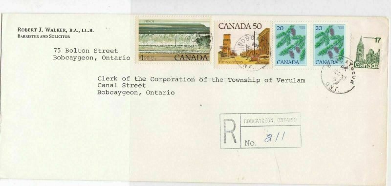 Canada 1979 Robert j Walker Solicitor Registered Multiple Stamps Cover ref 22046