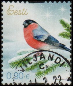 Estonia 961 - Used - 90c Eurasian Bullfinch (2021) (cv $2.10)