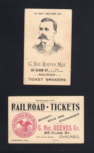G. NAT. REEVES & CO Chicago RAILROAD TICKET BROKERS