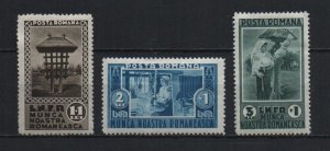 Romania 1934 scott B41-B43 full set unused hinged condition as seen