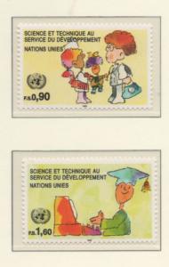 SCOTT# 222-223  singles    MNH UN GENEVA 1992