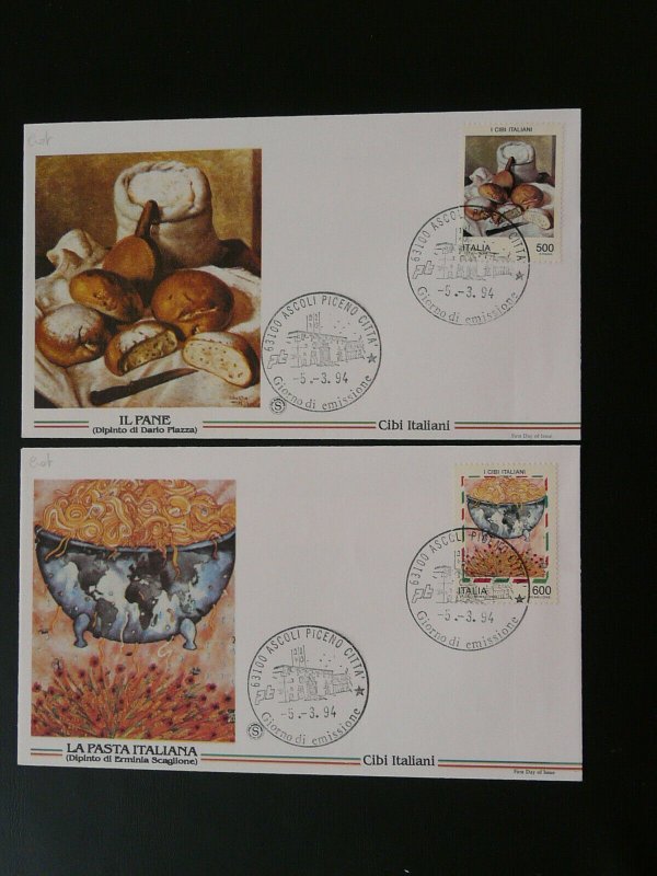 food italian pasta bread 1994 x2 FDC Italy 87558