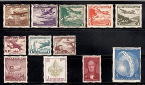 12 Different F-VF OG NH Mint Chile Airmail issued 1951 to 1971 - I Combine S/H