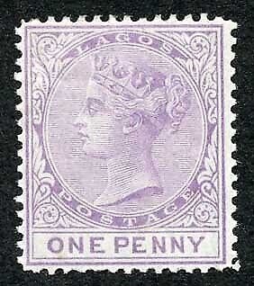 Lagos SG10 1d Lilac wmk Crown CC Perf 14 fine M/Mint Cat 50 pounds