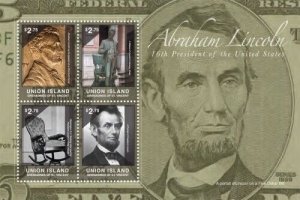 Union Island 2011 - President Abraham Lincoln Sheet of 4 Stamps (#2) MNH