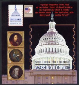 ANTIGUA - 2006 - Washington Stamp Exhib - Perf Shetlet - Mint Never Hinged