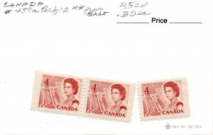 Canada, Postage Stamp, #457a Singls & Pair Mint NH, 1967 Queen Elizabeth (AB)