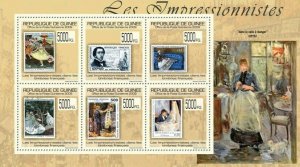 Guinea 2009 MNH - Impressionists on Stamps, Stamps of France. Mi 7065-7070