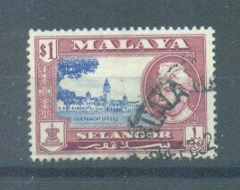 Malaya - Selangor sc# 110 used cat value $.25