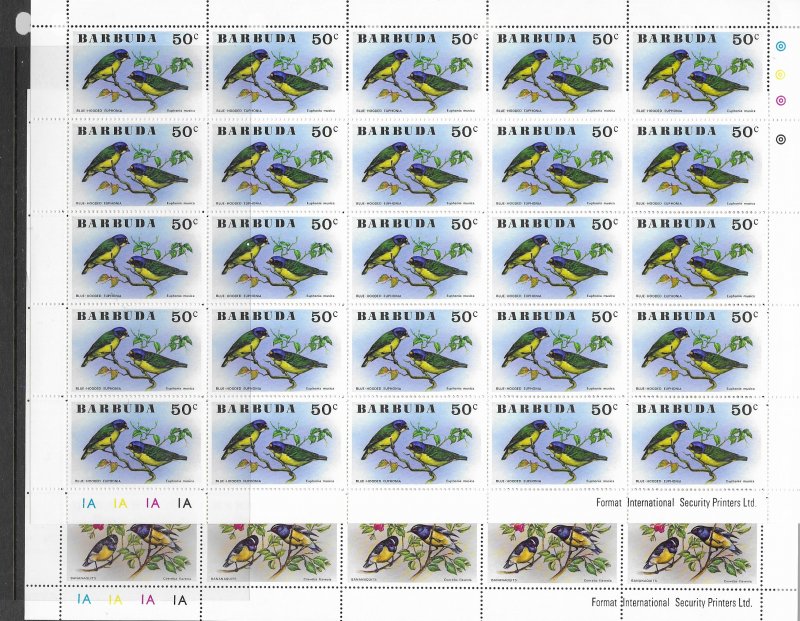 Barbuda 238-43 MNH sheets of 25, cpl set. vf see desc. 2020 CV$193.75