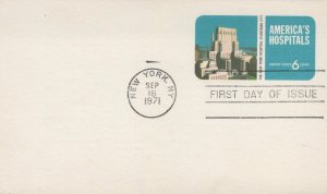 US First Day Cover Postcard 1971 America's Hospitals Scott #UX60 NY Cancel