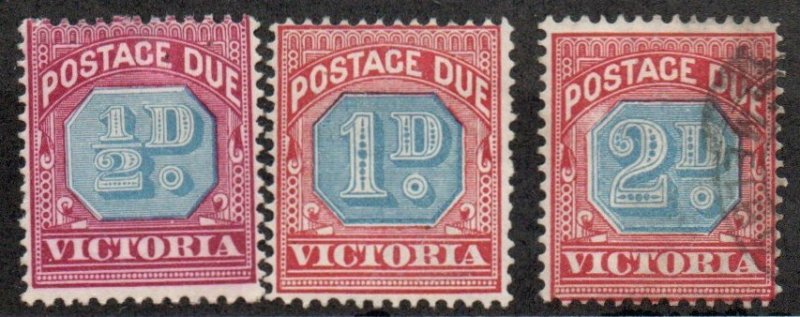 Victoria J11-J12 Mint hinged,  J13 Used