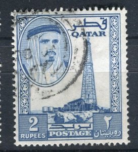 QATAR; 1961 early Sultan issue fine used 2R. value