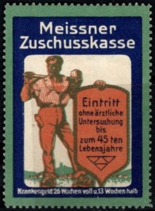 Vintage WW II Germany Poster Stamp Meissner Subsidy Fund Entry w/o Examination