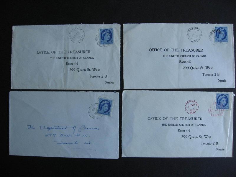 CANADA Newfoundland 4 split ring cancel covers, check them out! 