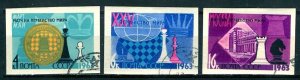 Russia; 1963: Sc. # 2742-2744a; Used IMPERFORATE Cpl. Set