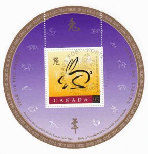 Canada 1999 Year of The Rabbit Souvenir Sheet, #1768