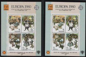 GB 1980 Year of Child (1979) m/sheet with Europa CEPT 1980 ovpt unmounted mint