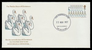 GREAT BRITAIN 1977 SCOTT # 823. THE TWELVE DAYS OF CHRISTMAS SERIES. # B