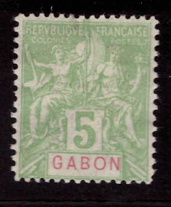 GABON Scott 19 MH* Navigation and Commerce stamp