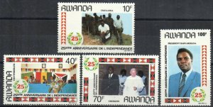 Rwanda Stamp 1283-1286  - Independence, 25th anniv