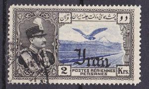 Iran C 62 Used 1935 2k Shah & Eagle Ovpt. CV $55.00