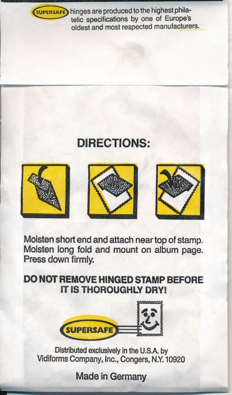 SUPERSAFE Prefolded STAMP HINGES Pack of 1000 