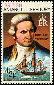 BRITISH ANTARCTIC TERRITORY Sc 45a VF/MH- ½p Capt. James Cook & Resolution