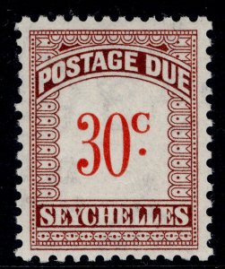 SEYCHELLES QEII SG D8, 30c scarlet & claret, NH MINT.