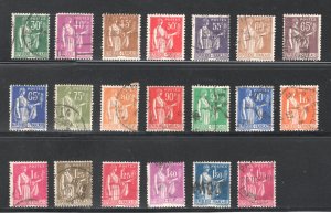 France #264-283     F/VF, Used, Complete Set, Peace, CV $20.20 ......  2010252