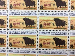 1504  Angus Cattle, Rural America  8 c   Sheet of 50  FV $4.00   1973