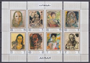 1971 Ajman 718-725 Painting - Overprint - U.N.O 4,50 €​