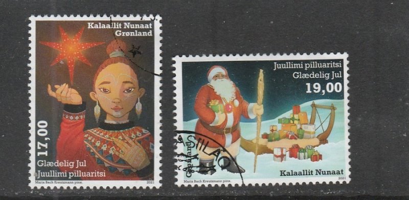 Greenland  Scott#  886-887  Used  (2021 Christmas)