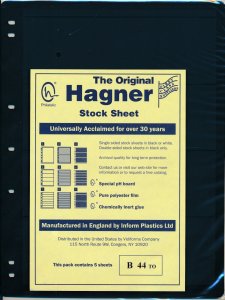 25 HAGNER 4 Pocket BLACK STOCK SHEETS - 5 Packages of 5 - DOUBLE-Sided  B44