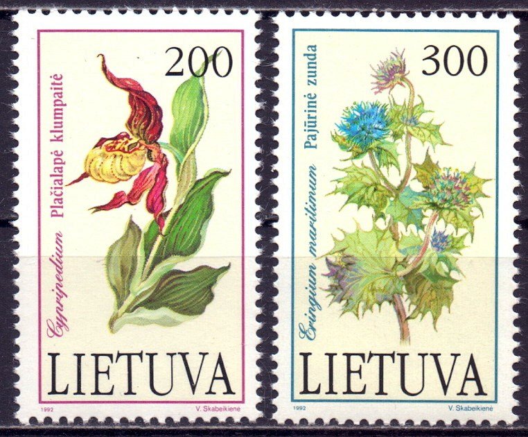Lithuania. 1992. 499-500. Flowers. MNH.