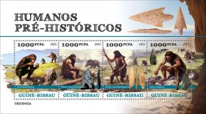 GUINEA BISSAU - 2023 - PreHistoric Humans - Perf 4v Sheet - Mint Never Hinged