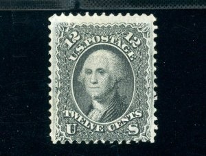 USAstamps Unused VF US 1867 Washington Scott 97 NG Very Thin Paper Var