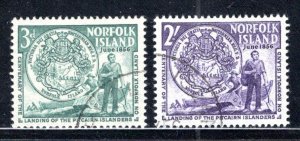 Norfolk Island #19-20 VF  Used, CV $4.00   ....    4440003