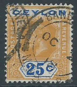 Ceylon, Sc #207, 25c Used