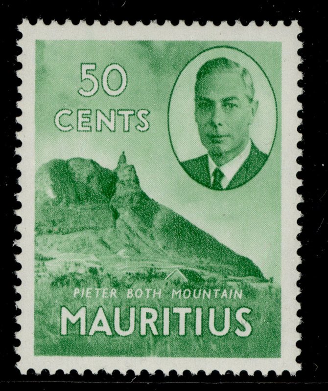 MAURITIUS GVI SG286, 50c emerald-green, M MINT.