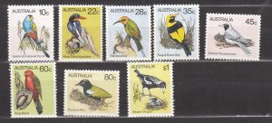 J42284 JL Stamps 1980 australia set mnh #732-9 birds