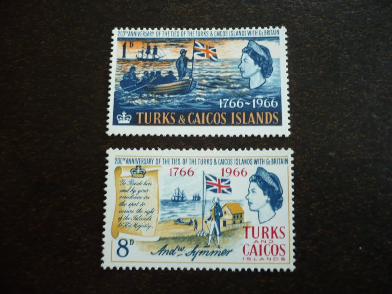 Stamps - Turks & Caicos - Scott#152-153 - Mint Never Hinged Part Set of 2 Stamps